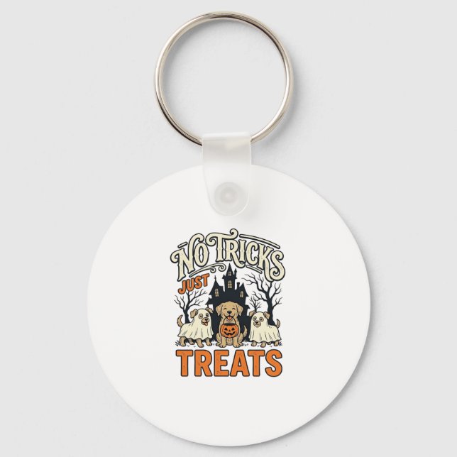 Chaveiro Camiseta Cachorro Fantasma Halloween Sem Truques S (Frente)