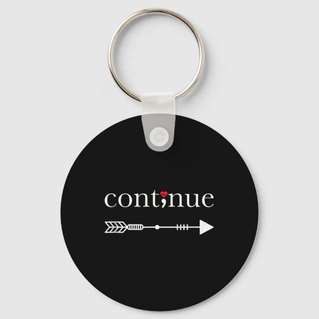 Chaveiro Camiseta Continue Ponto e Vírgula Conscientização  (Frente)