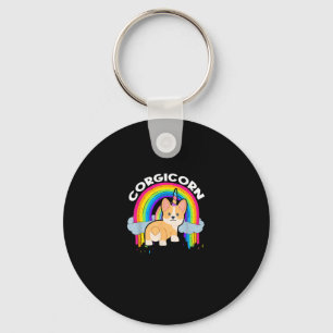 Chaveiro Camiseta Corgicórnio Fofo _ Unicórnio Arco-íris _