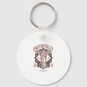 Chaveiro Camiseta Cristã Gravação Vintage Anjo Fielmente