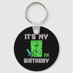 Chaveiro Camiseta de aniversário É o meu 8º aniversário Gam