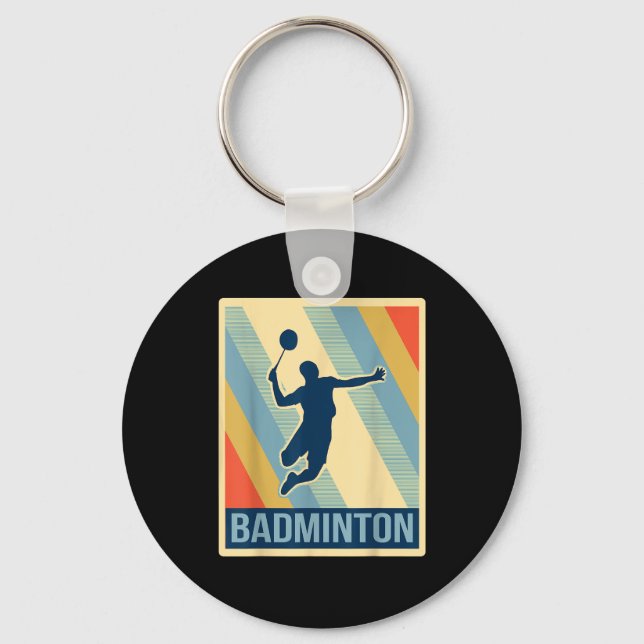 Chaveiro Camiseta de Badminton Estilo Vintage  (Frente)