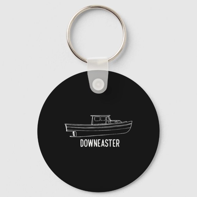 Chaveiro Camiseta de barco de pesca de lagosta Downeaster d (Frente)