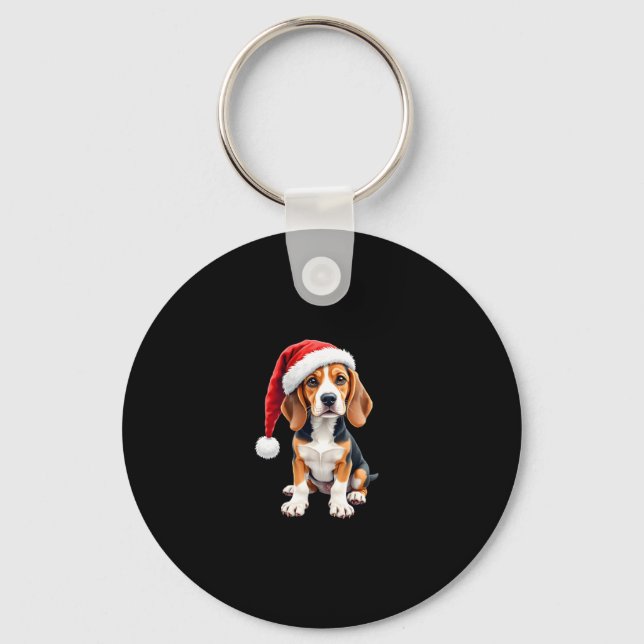 Chaveiro Camiseta de Beagle Christmas Dog Long Sleeve T Shi (Frente)