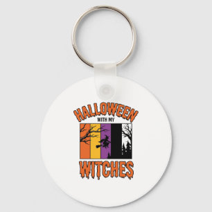 Chaveiro Camiseta de Bruxa de Halloween Vintage Desi