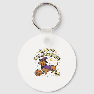 Chaveiro Camiseta de Cachorro Bruxa Dachshund Feliz Hallowe