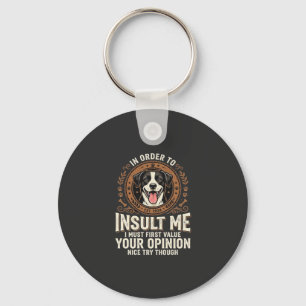 Chaveiro Camiseta de Cachorro Opinião Divertida Insulto