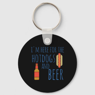 Chaveiro Camiseta de cão Engraçada Estou aqui para os Hotdo