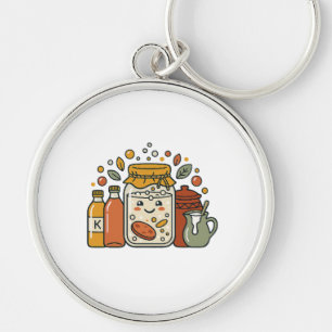 Chaveiro Camiseta de comida Cute Cartoon Cookie Jar & Hot S