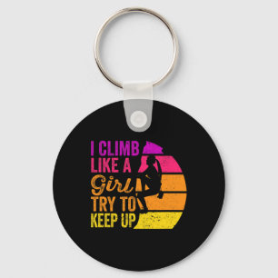 Chaveiro Camiseta de Escalada I Climb Like A Girl - Pôr do