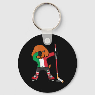 Chaveiro Camiseta de Fãs de Hóquei no Gelo da Itália com Po