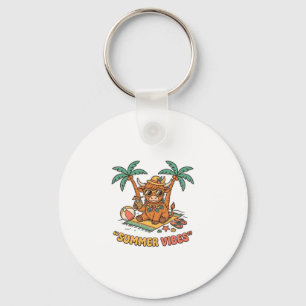 Chaveiro Camiseta de Férias de Praia de Vaca das Terras Alt