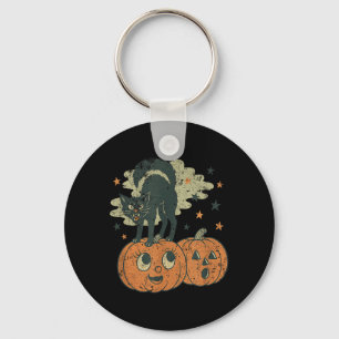 Chaveiro Camiseta de Gato Preto Silvando Halloween Vintage