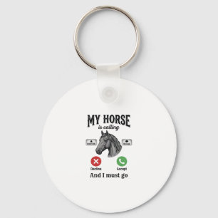 Chaveiro Camiseta de gravura vintage de cavalo engraçado_1