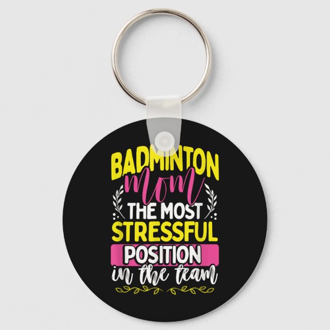 Chaveiro Camiseta de Mãe de Badminton para Mulheres Esposa  (Frente)