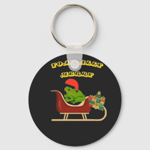 Chaveiro Camiseta de Natal de Sapo Totalmente Alegre