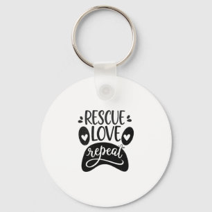 Chaveiro Camiseta de Pata de Cachorro Resgate Amor Repita