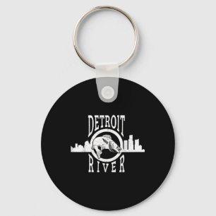 Chaveiro Camiseta de pesca de walleye do rio Detroit para h