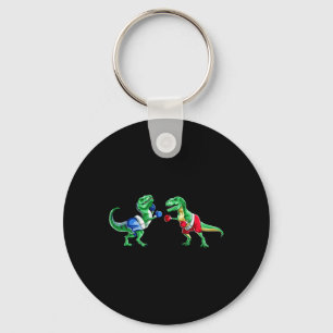 Chaveiro Camiseta de presente de luvas de boxe de dinossaur