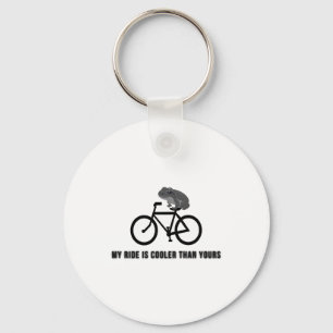 Chaveiro Camiseta de Sapo Engraçado de Bicicleta   Animal d