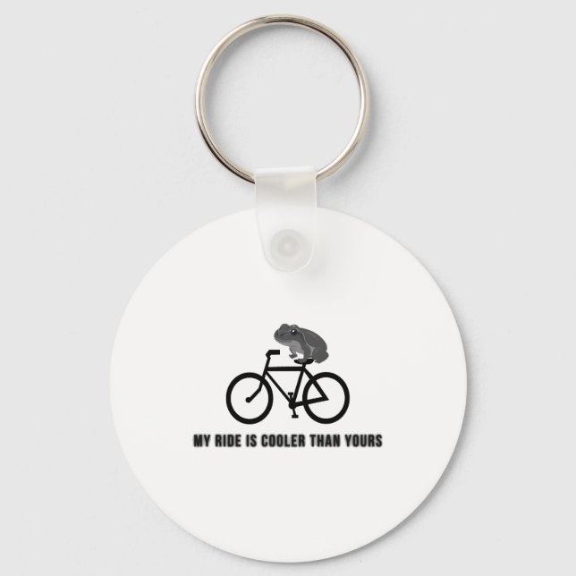 Chaveiro Camiseta de Sapo Engraçado de Bicicleta | Animal d (Frente)