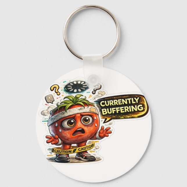 Chaveiro Camiseta Divertida Atualmente em Buffer | Retro Sa (Frente)