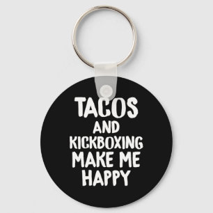 Chaveiro Camiseta Divertida de Taco Tacos e Kickboxing Me F