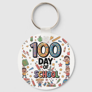 Chaveiro Camiseta Divertida do 100º Dia de Escola   Criança