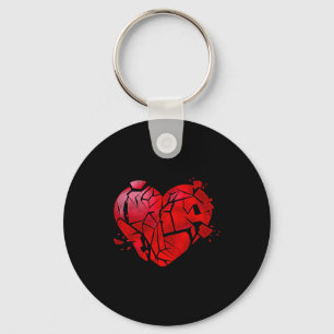 Chaveiro Camiseta do Dia Anti-San Valentim Coração Quebrado