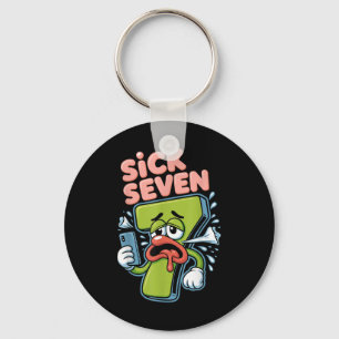 Chaveiro Camiseta do Meme Sick Seven - Seis Sete Piada Engr