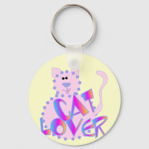 Chaveiro Camiseta e presentes cor-de-rosa do amante do gato