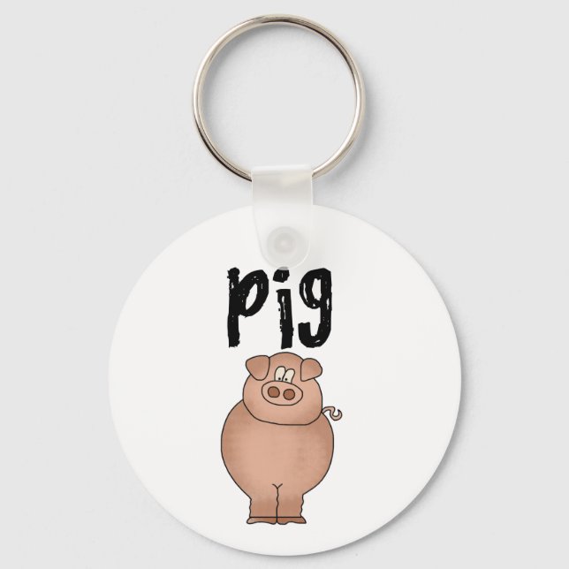 Chaveiro Camiseta e presentes do animal de fazenda do porco (Frente)