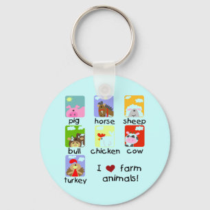 Chaveiro Camiseta e presentes dos animais de fazenda