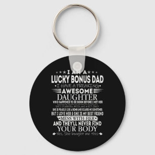 Chaveiro Camiseta engraçada de bônus Lucky Dad da incrível