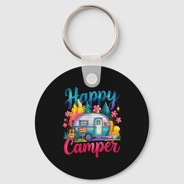 Chaveiro Camiseta engraçada de camping para crianças em tra (Frente)