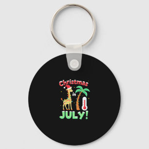 Chaveiro Camiseta engraçada de Natal em julho Santa Girafa