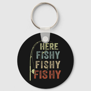 Chaveiro Camiseta engraçada de pesca Aqui-tá B Pai Mulheres