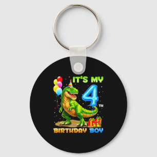 Chaveiro camiseta engraçada de t-rex de 4 anos de idade par