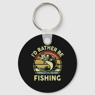 Chaveiro Camiseta Engraçada Eu Preferiria Estar Pescando- H