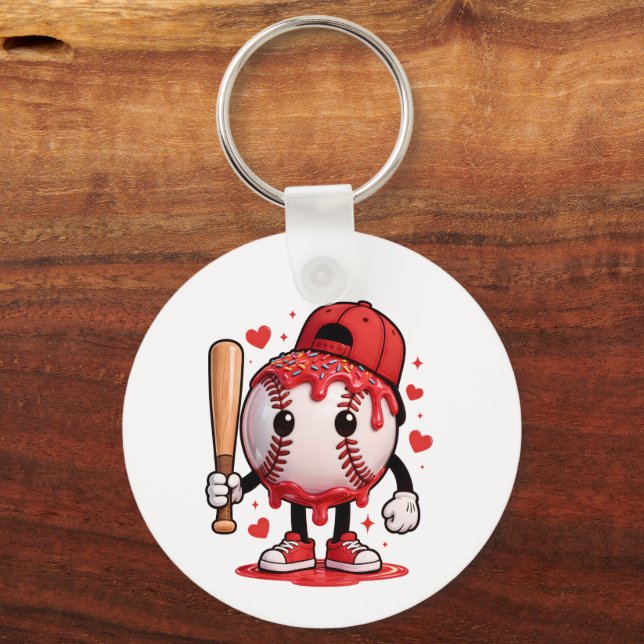 Chaveiro Camiseta Esportiva Infantil com Mascote de Beisebo (Frente)