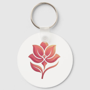 Chaveiro Camiseta Estética Flor de Lótus Minimalista Bonita
