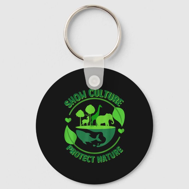 Chaveiro Camiseta feliz dia da terra terra fofa com animais (Frente)