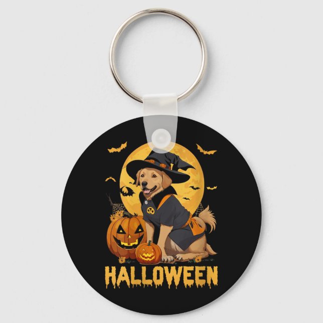 Chaveiro Camiseta feminina de Halloween com decote em V4 (Frente)