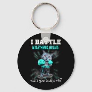 Chaveiro Camiseta Feminina Eu Batalho Contra a Miastenia Gr