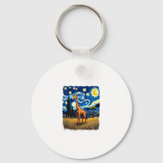 Chaveiro Camiseta Girafa Fofa África - Noite Estrelada