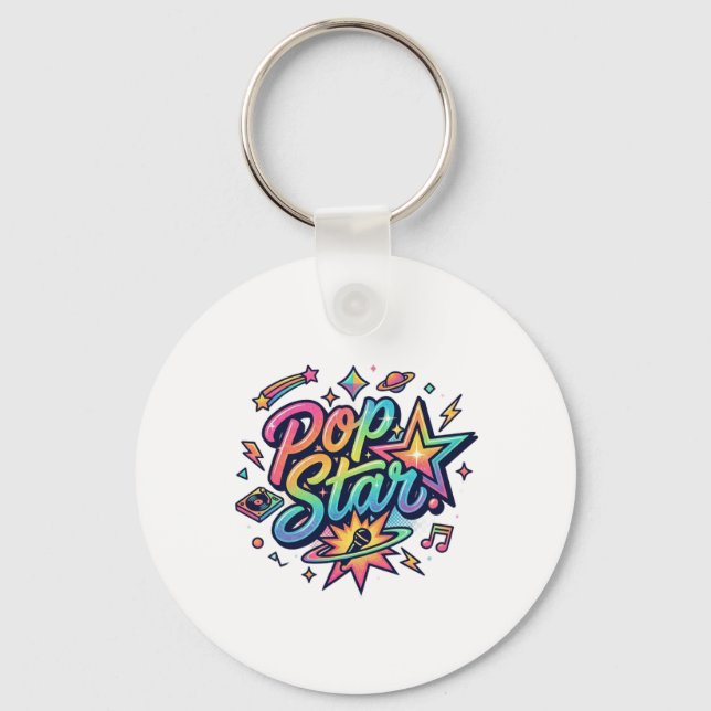 Chaveiro Camiseta Gráfica Divertida de Pipoca de Estrela Po (Frente)