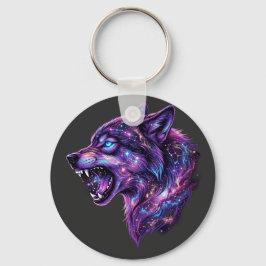 Chaveiro Camiseta Gráfica Uivar de Lobo Galáxia Cósmica Cel