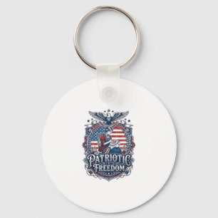 Chaveiro Camiseta Gráfica Vetorial de Bordado Cruz Patriota
