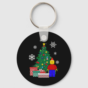 Chaveiro Camiseta Homem em torno da Árvore de Natal