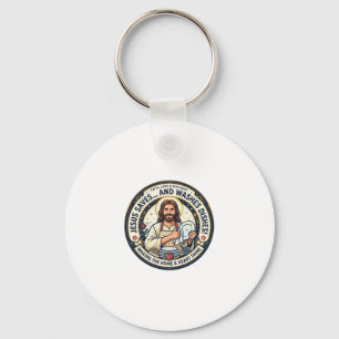 Chaveiro Camiseta Humor Tarefas de Lavanderia Jesus Gráfico